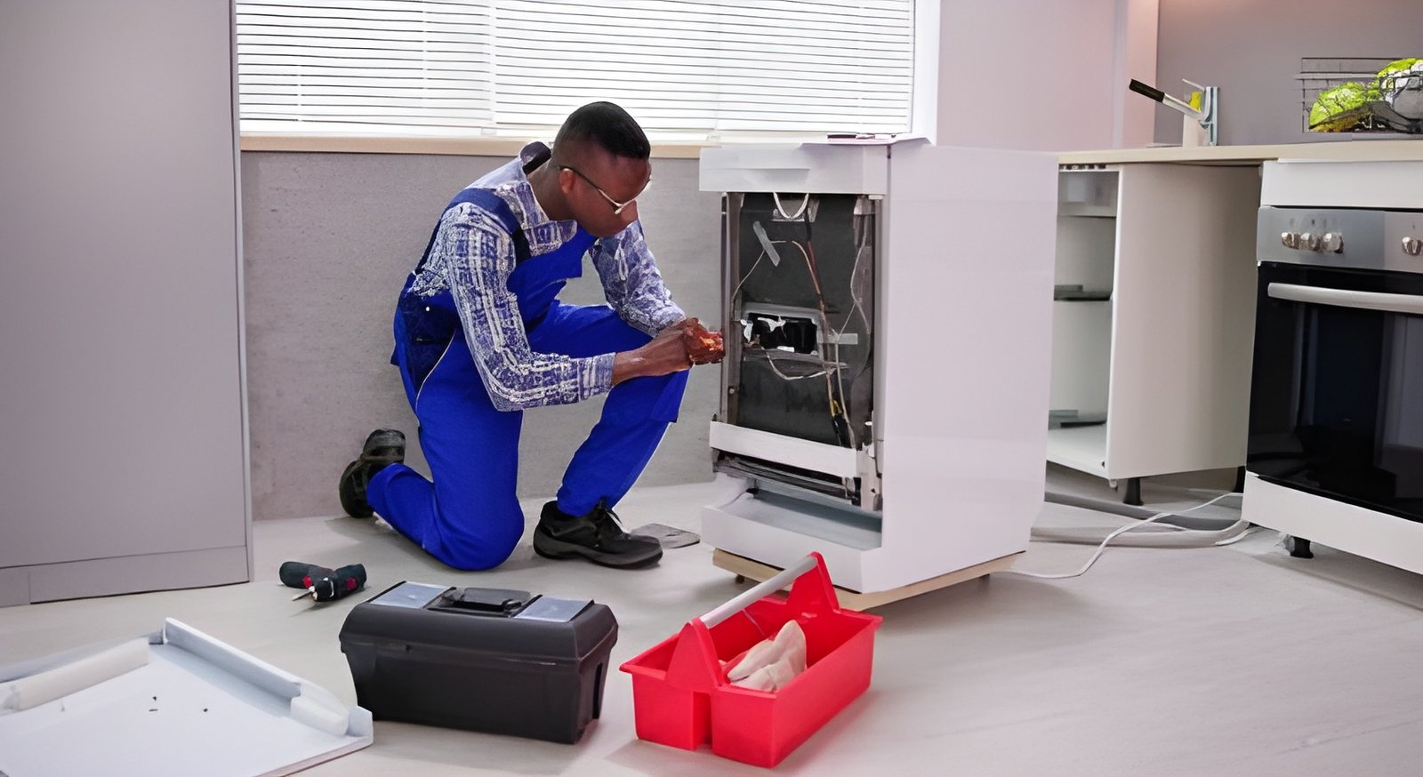 Technician Repairing Appliance